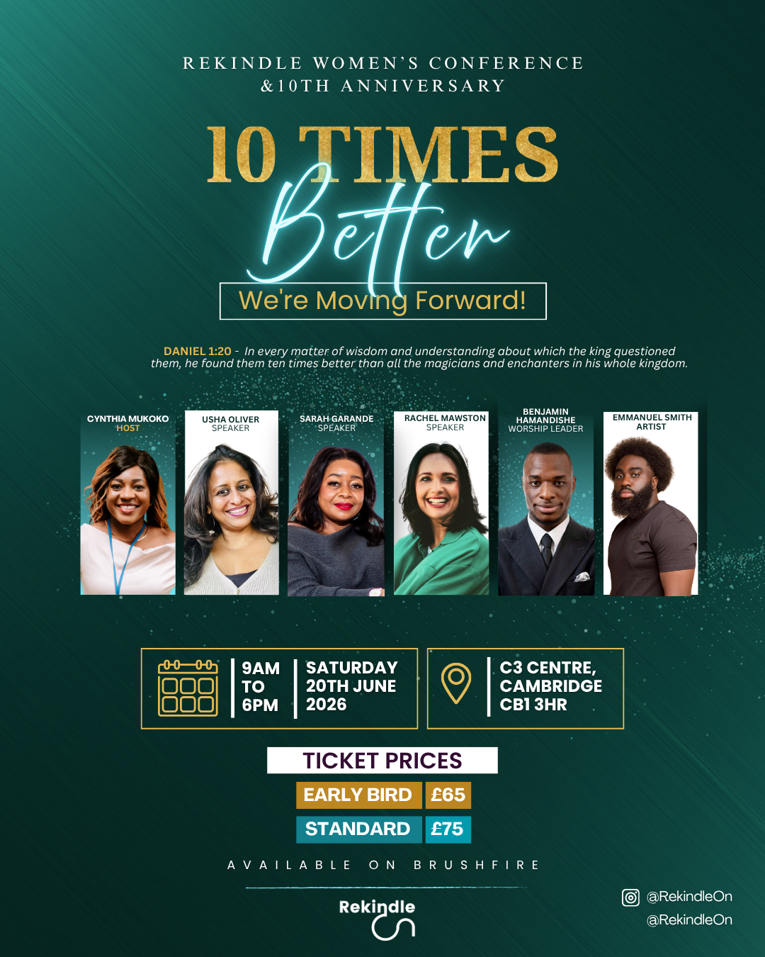 10 Times Better. Rekindle Women's Conference 2026 official flyer